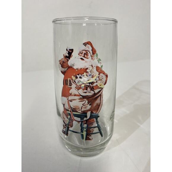 Vintage 1948 Haddon Sundblom Coca-Cola Christmas Santa Claus 12 oz Drink Glass - Picture 1 of 5